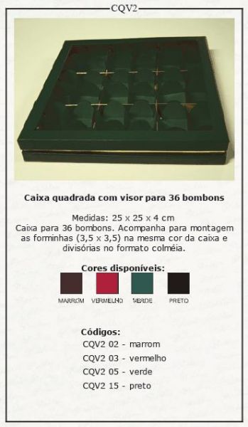 Caixa Quadrada com Visor