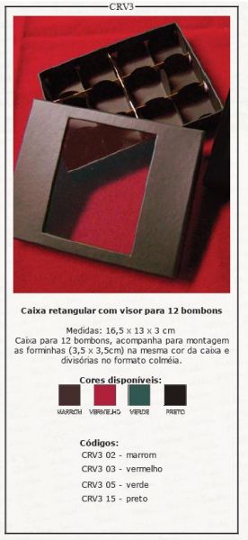 Caixa retangular com visor